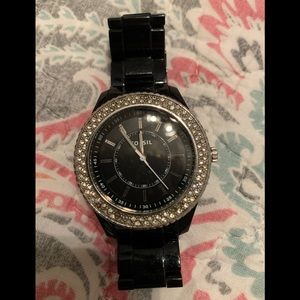 Black Fossil watch